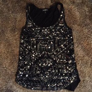 Black sparkly Express Tank Top